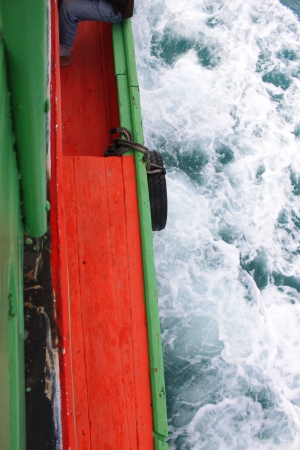 Waves Impact on the shipの写真素材