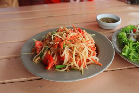 Somtum Thailand, salad with Papayaの写真素材
