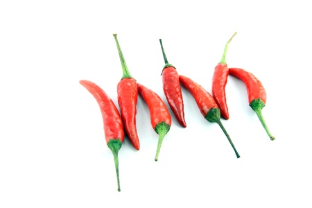 Red Hot Chili Peppers on the white background.の写真素材