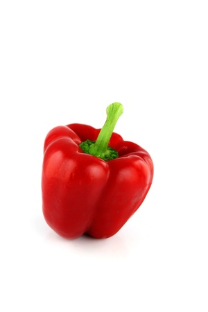 Focus Red Bell peppers Three colors on white Background の写真素材