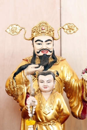 The focus Chinese deities statue.の写真素材