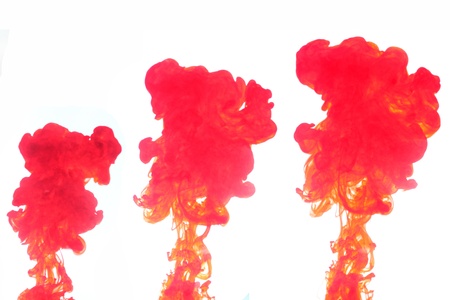 The Red smoke caused by water spread.の写真素材