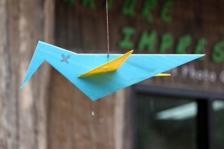 The Blue Model Bird mobile hanging の写真素材