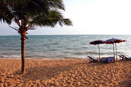 The beach in the evening.の写真素材