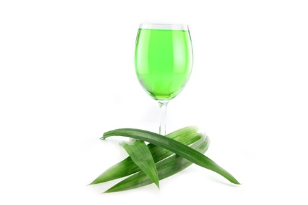 The Green Water Pandan and in a glass.の写真素材