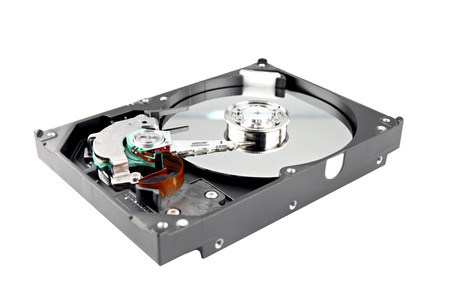 The Picture Hard drive Open the top cover off on white background.