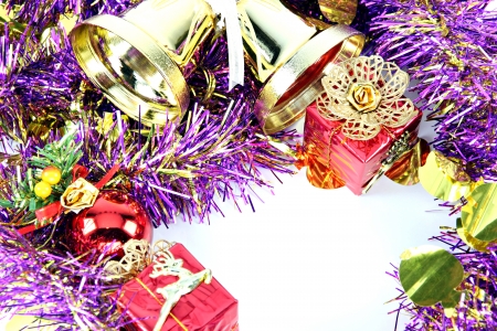Golden bells and Accessories of Christmas and New Year day.の写真素材