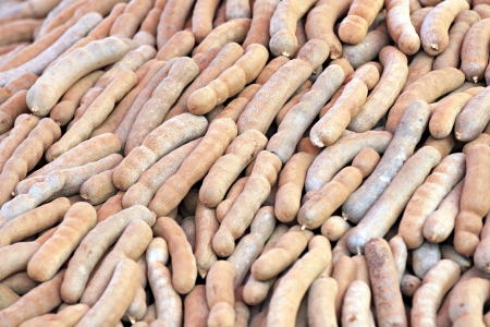 The Tamarind of stacked in abundance.の写真素材