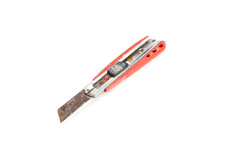 Old Knife Cutter isolated on white background.の写真素材