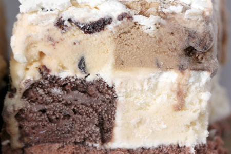 vanilla and chocolate of ice cream cake.の写真素材