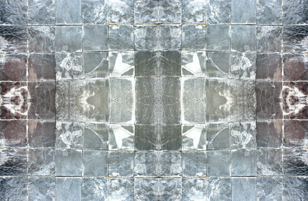 old tile stone of floor dark color for background.の写真素材