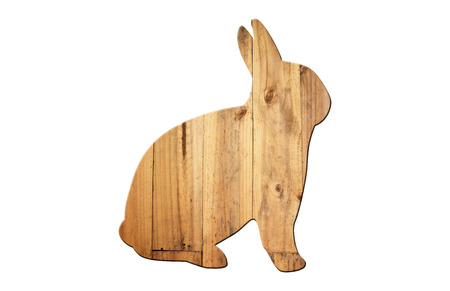 The shape of rabbit on old wood surface for natural background.の写真素材