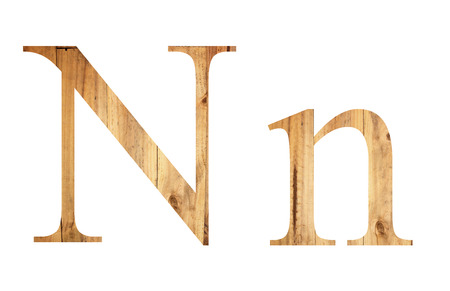 font of old wood in uppercase and lowercase version.の写真素材