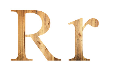 font of old wood in uppercase and lowercase version.の写真素材