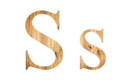 font of old wood in uppercase and lowercase version.の写真素材