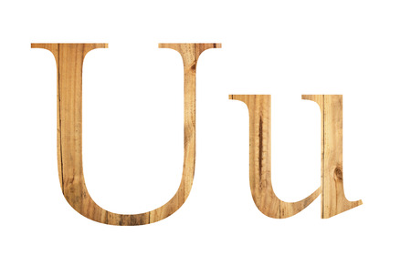 font of old wood in uppercase and lowercase version.の写真素材