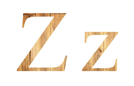 font of old wood in uppercase and lowercase version.の写真素材