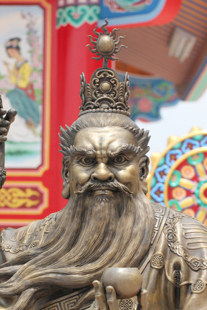 Statues of Chinese deity in chinese temple の写真素材