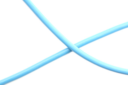 blue cable of isolated on white background.
