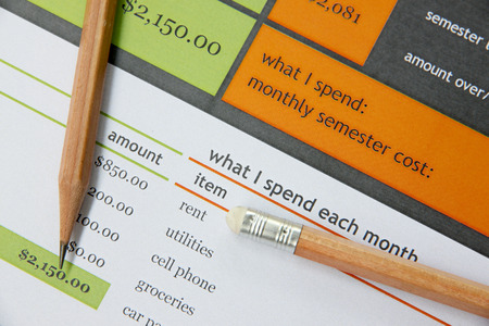 Pencil on education document for business concept. の写真素材