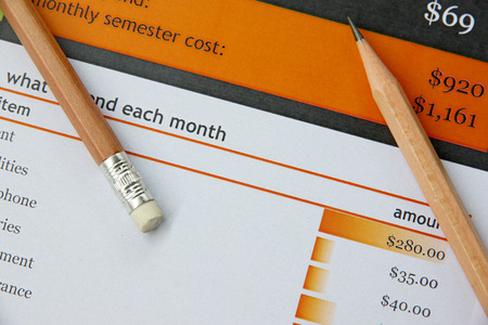 Pencil on education document for business concept. の写真素材