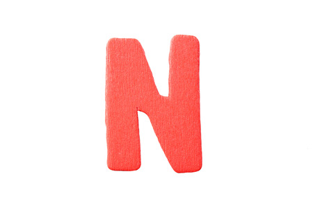 Alphabet of color wood isolated on white .の写真素材