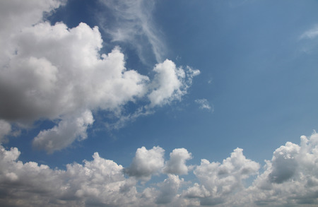 Clouds on the blue sky in the daytime.