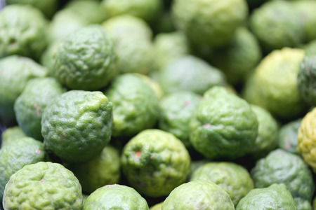 Pile of fresh bergamot fruit as an ingredient in cooking.