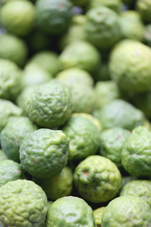 Pile of fresh bergamot fruit as an ingredient in cooking.の写真素材