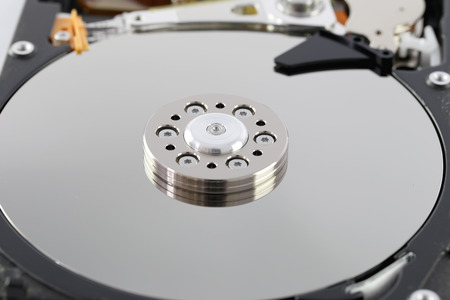 Black Hard disk in macro style for technology background.