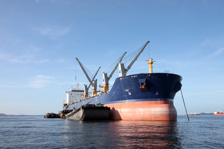 cargo ship in the sea.の写真素材