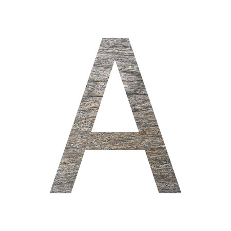 wooden font isolated on white background.の写真素材