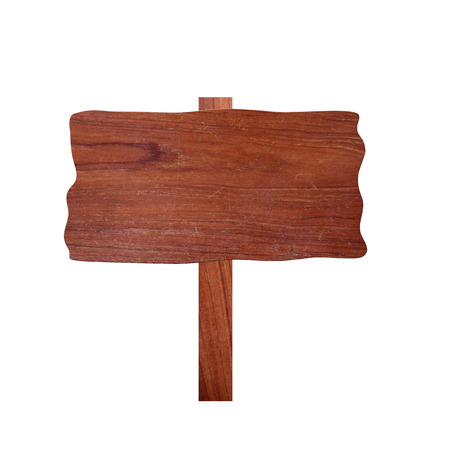 old wooden signboard isolated on white background.の写真素材