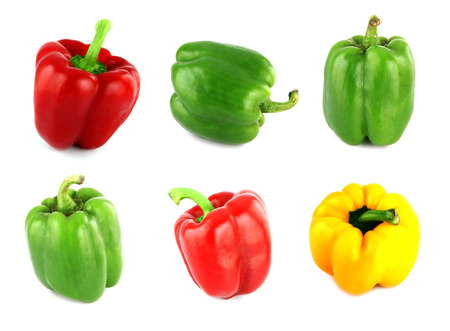 Bell peppers on white Background.の写真素材