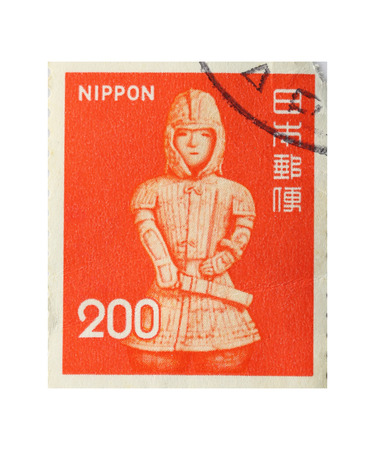 NIPPON - A old stamp printed in Japan shows image of soldier circa 1994,JAPAN.のeditorial素材