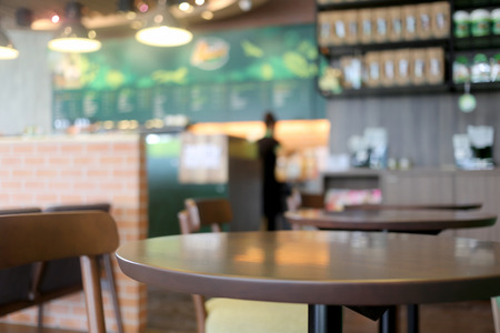 Coffee shop in blur background.