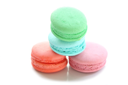 macaroons on white background.の写真素材