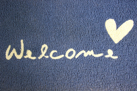 Fabric Wipe Foot and welcome text for background.の写真素材