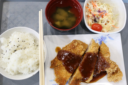 Teriyaki chicken rice in the restaurant.の写真素材