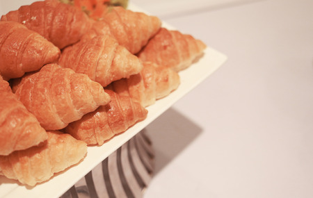 Bread Croissant in the coffee shop.の写真素材