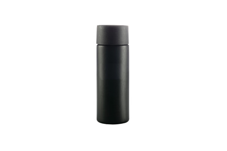 Black Bottle isolated on a white background with clipping paths.の写真素材