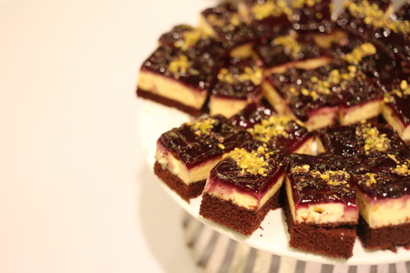 desserts on plates in the restaurant.の写真素材