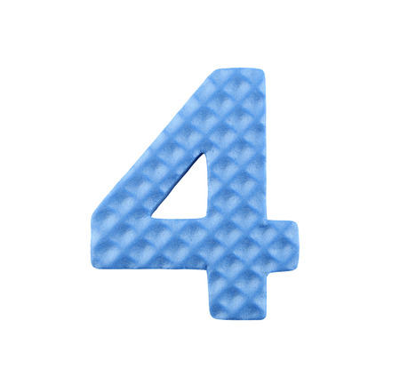 colorful numbers four isolated on white background  の写真素材