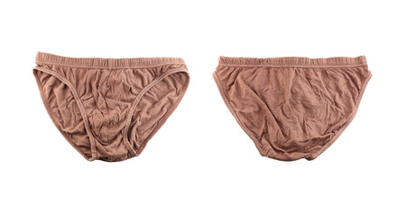 brown men panties isolated on white background with clipping paths.