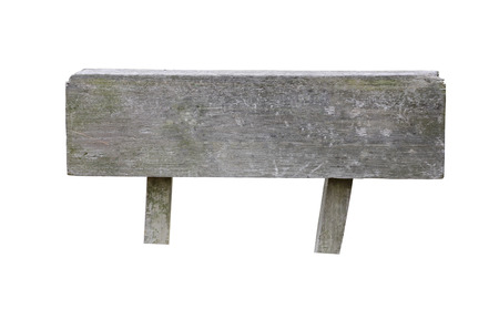 Old wooden sign on a white background with clipping paths.の写真素材