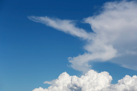 Cloud on blue sky in the daytime of high view.