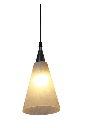 Warm lighting modern ceiling lamps on white background の写真素材