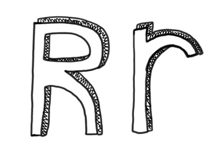 New drawing Character R of alphabet logo icon in design elements.の写真素材