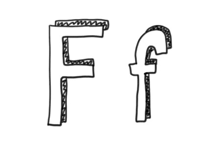 New drawing Character F of alphabet logo icon in design elements.の写真素材