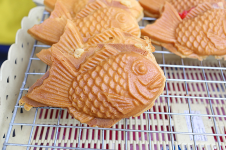 Sweet dessert with shape fish in the market.の写真素材